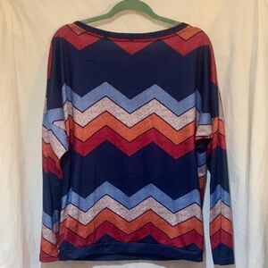 Chevron Long Sleeve Top size Small